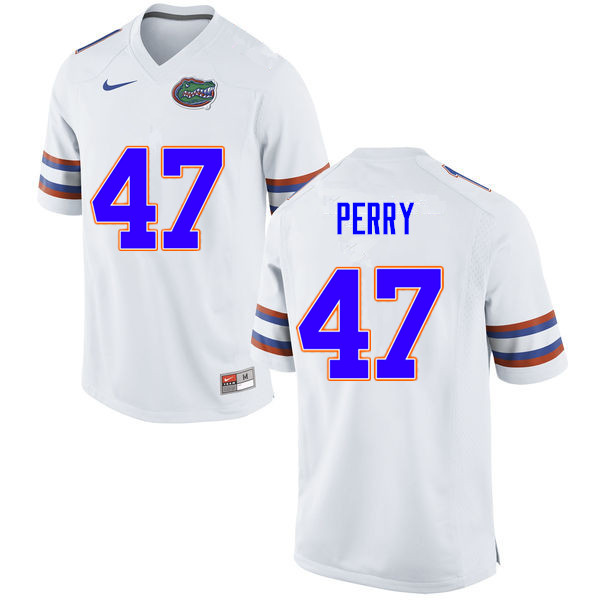 Men #47 Austin Perry Florida Gators College Football Jerseys Sale-White